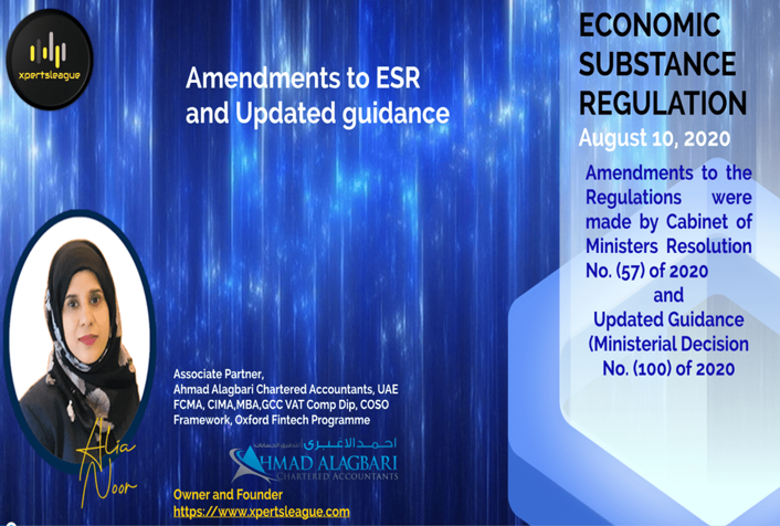 Key Amendments to UAE ESR and Updated guidance