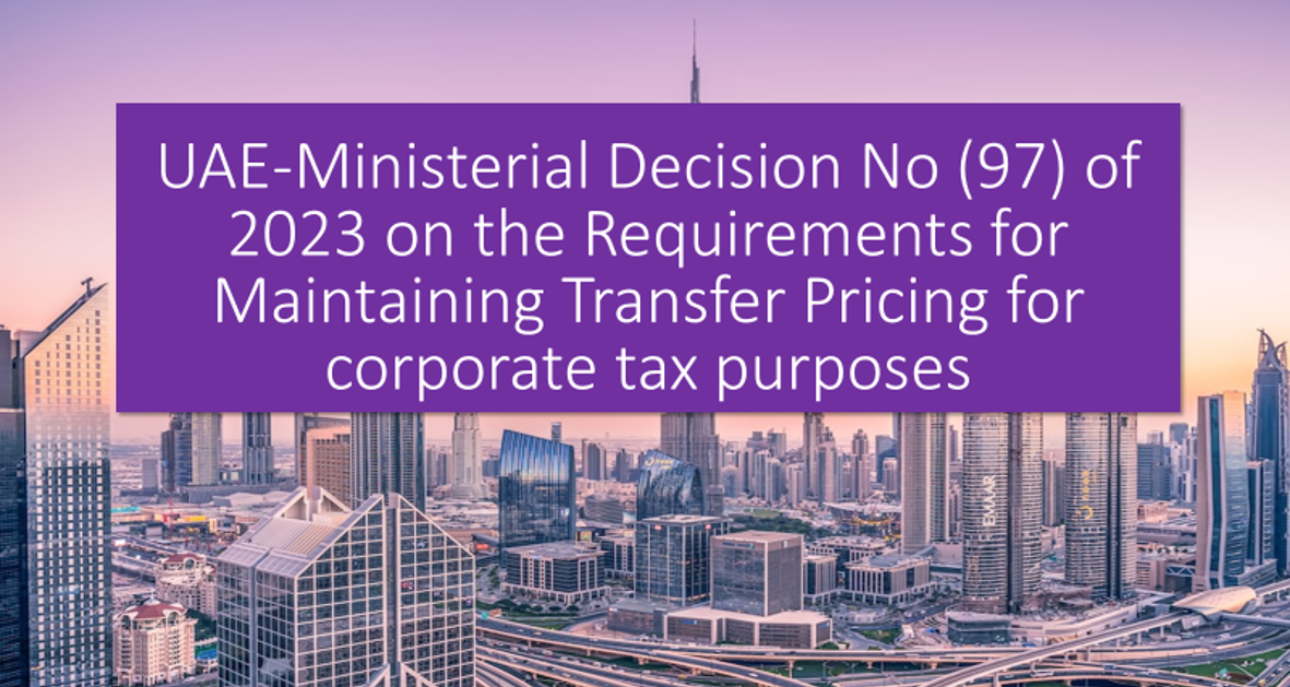 UAE-Ministry of Finance decision on transfer pricing documentation requirements for corporate tax purposes